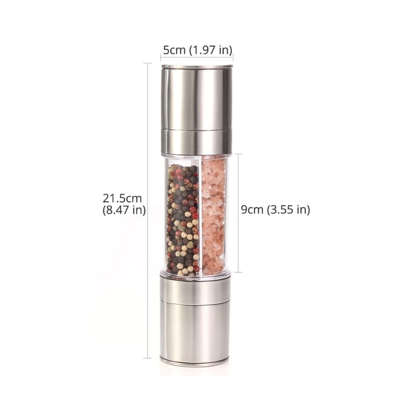 Moedor de Pimenta e Temperos Manual Inox 2 em 1 Polihousi 8