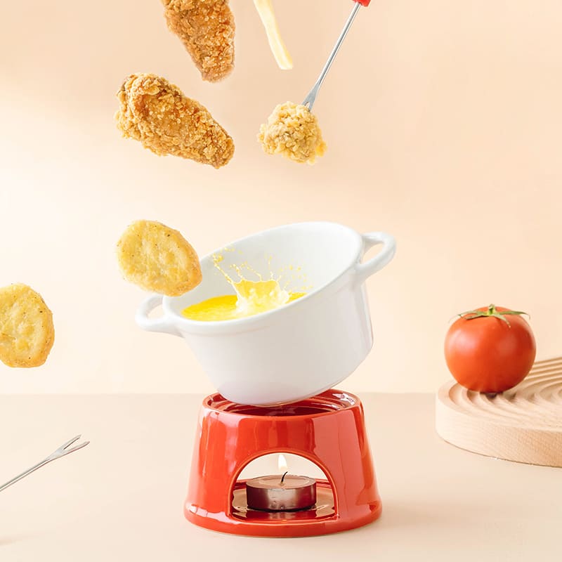 Panela de Fondue de Queijo e Chocolate Cerâmica Polihousi 6
