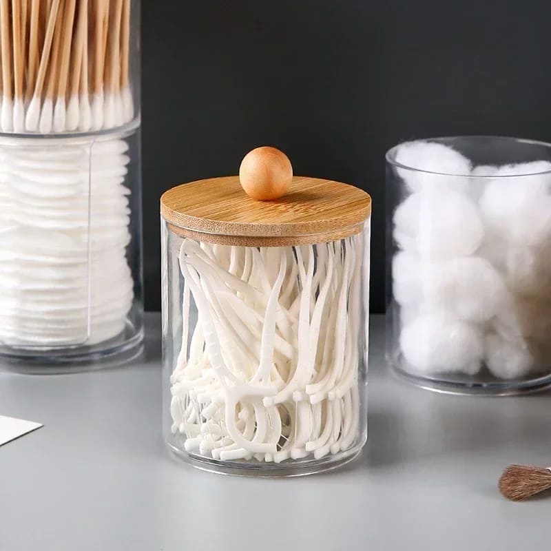 Organizador Porta Algodão e Cotonete Acrílico Kit Polihousi 13