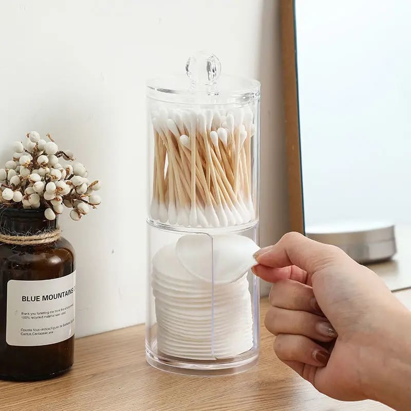 Organizador Porta Algodão e Cotonete Acrílico Kit Polihousi 2