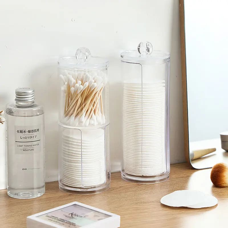 Organizador Porta Algodão e Cotonete Acrílico Kit Polihousi 5