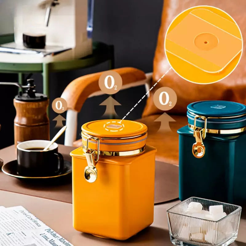 Porta Alimentos Pote com Tampa Hermético para Café Polihousi 6