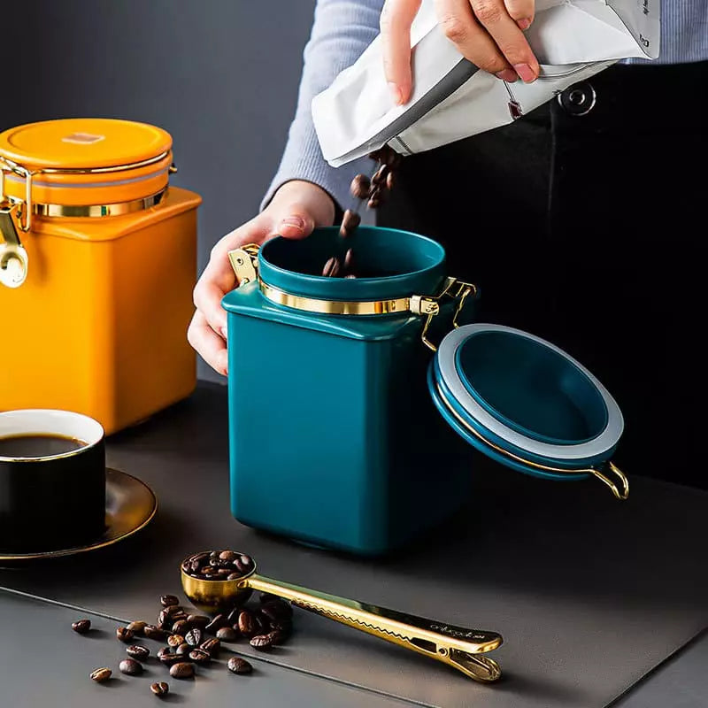 Porta Alimentos Pote com Tampa Hermético para Café Polihousi 10