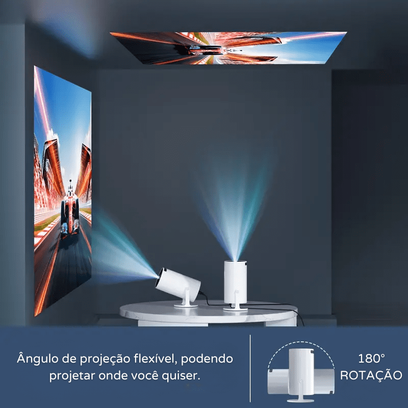Projetor Portátil 4K 1080p Cinema em Casa Ultra HD Polihousi 7