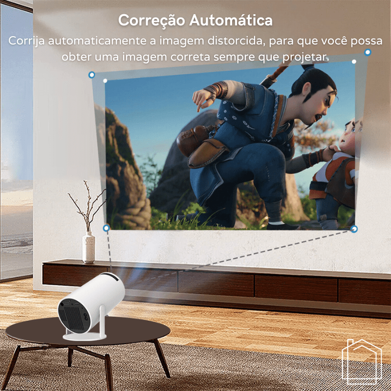 Projetor Portátil 4K 1080p Cinema em Casa Ultra HD Polihousi 8