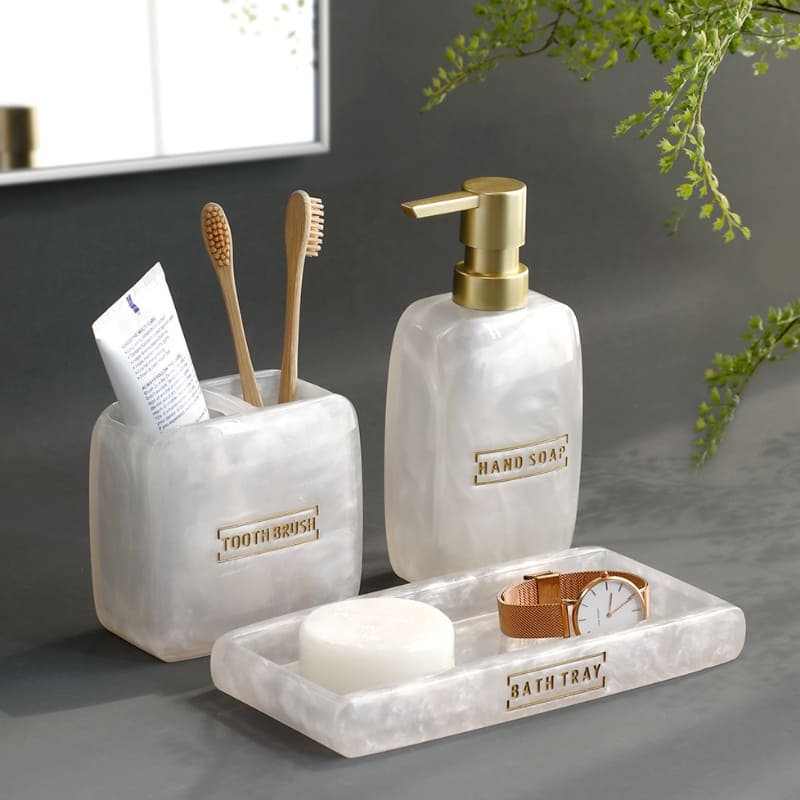 Saboneteira Kit Banheiro Lavabo Conjunto de Banheiro 3 Peças Polihousi 1