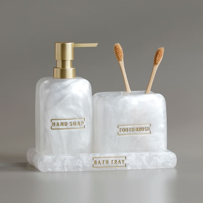 Saboneteira Kit Banheiro Lavabo Conjunto de Banheiro 3 Peças Polihousi 11
