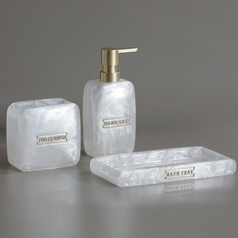 Saboneteira Kit Banheiro Lavabo Conjunto de Banheiro 3 Peças Polihousi 3