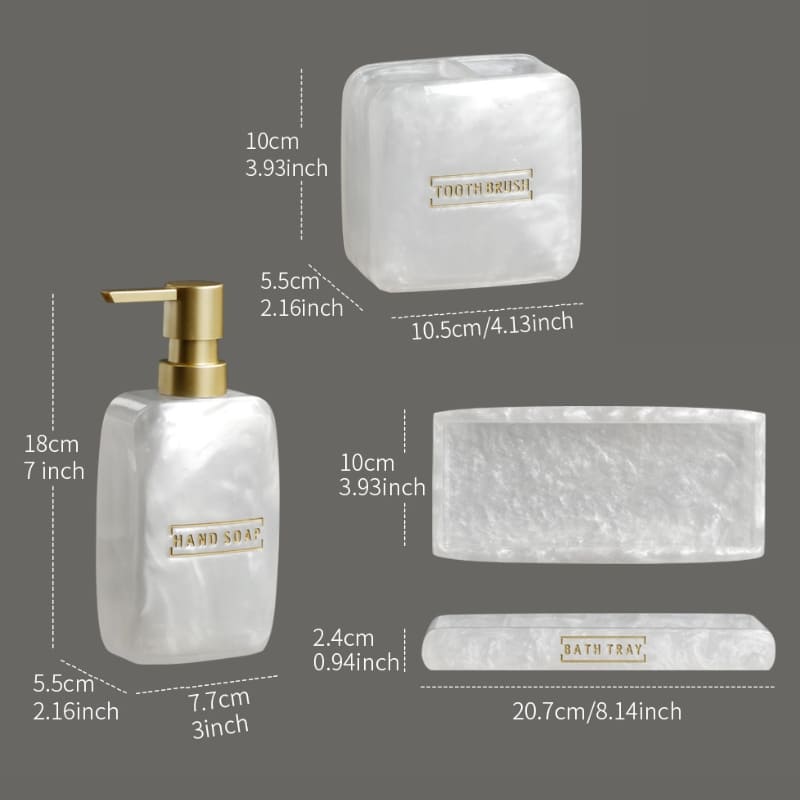 Saboneteira Kit Banheiro Lavabo Conjunto de Banheiro 3 Peças Polihousi 12