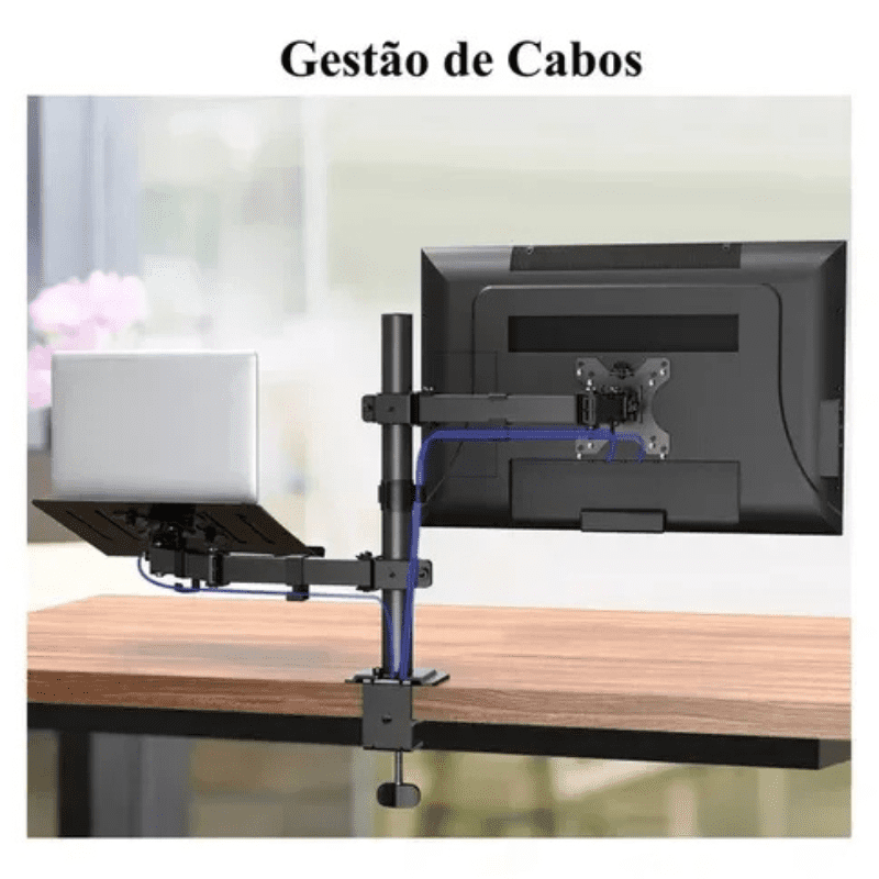 Suporte Monitor e Notebook Articulado para Mesa Polihousi 12