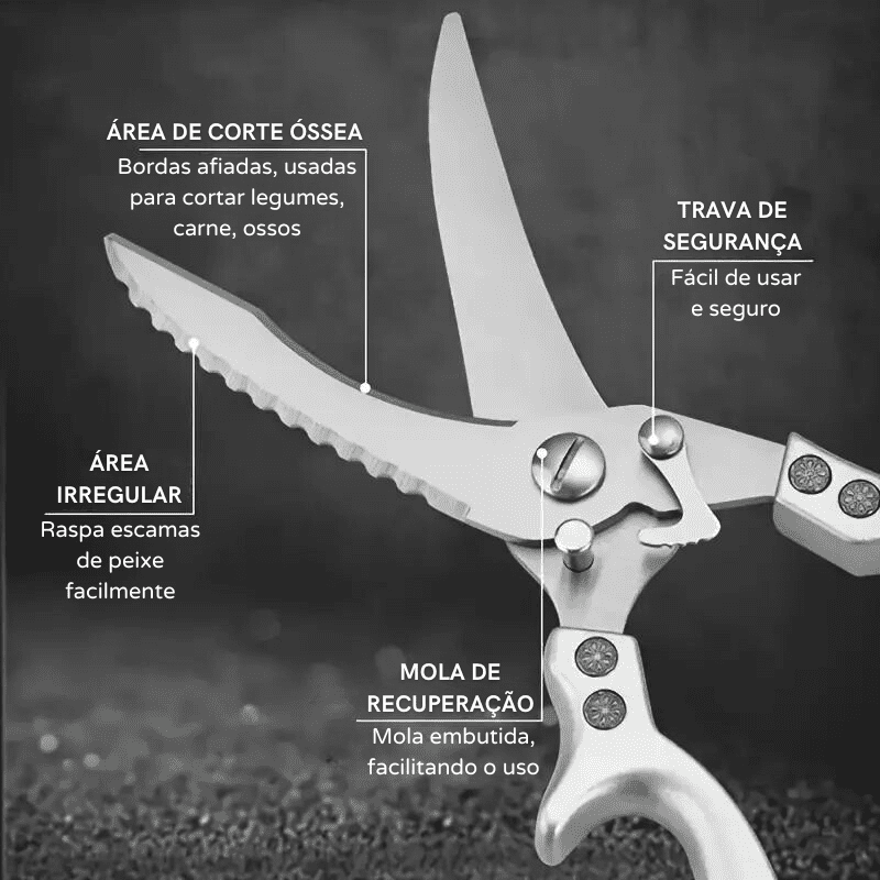Tesoura de Cozinha Multiuso Inox Corta Tudo Polihousi 5