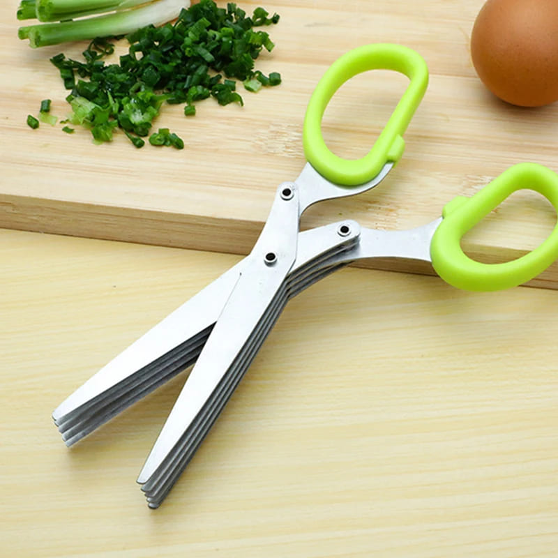 Tesoura de Picotar Cozinha 5 Lâminas Temperos Inox Polihousi 4