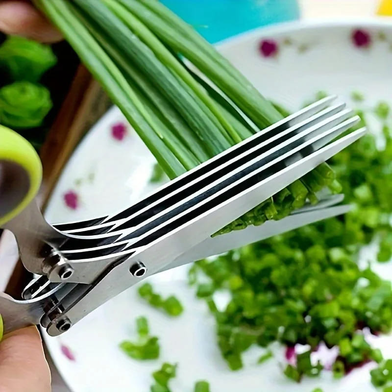 Tesoura de Picotar Cozinha 5 Lâminas Temperos Inox Polihousi 6