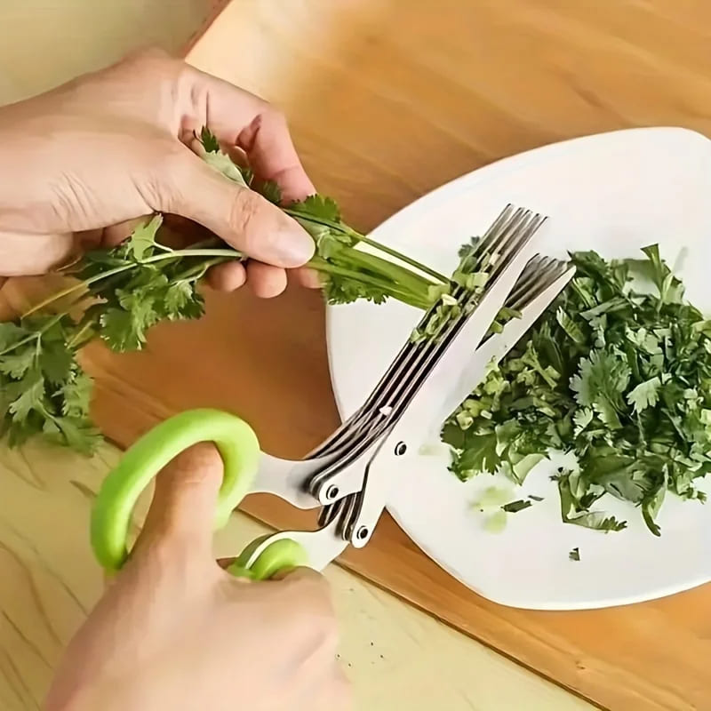 Tesoura de Picotar Cozinha 5 Lâminas Temperos Inox Polihousi 8