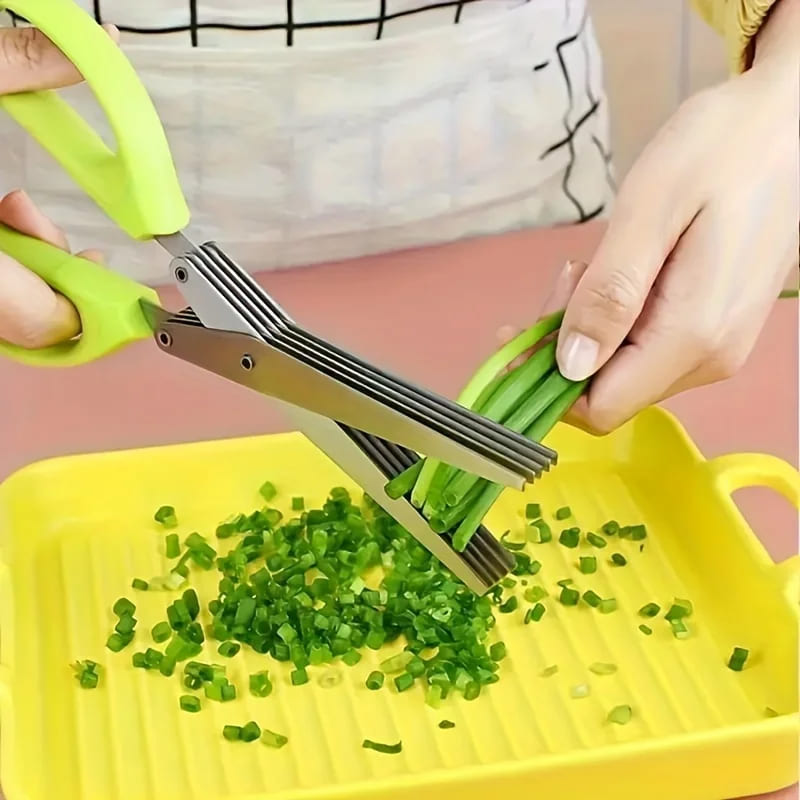 Tesoura de Picotar Cozinha 5 Lâminas Temperos Inox Polihousi 9