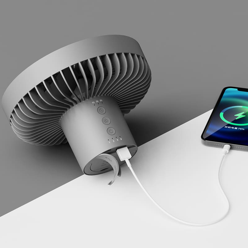 Ventilador de Coluna Portátil Recarregável de Mesa Polihousi 10