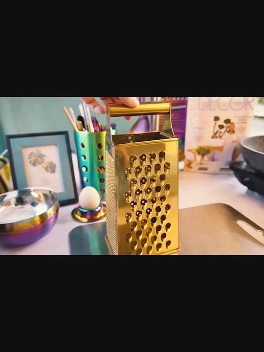 Ralador de Queijo e Legumes Multifuncional Dourado Inox 4