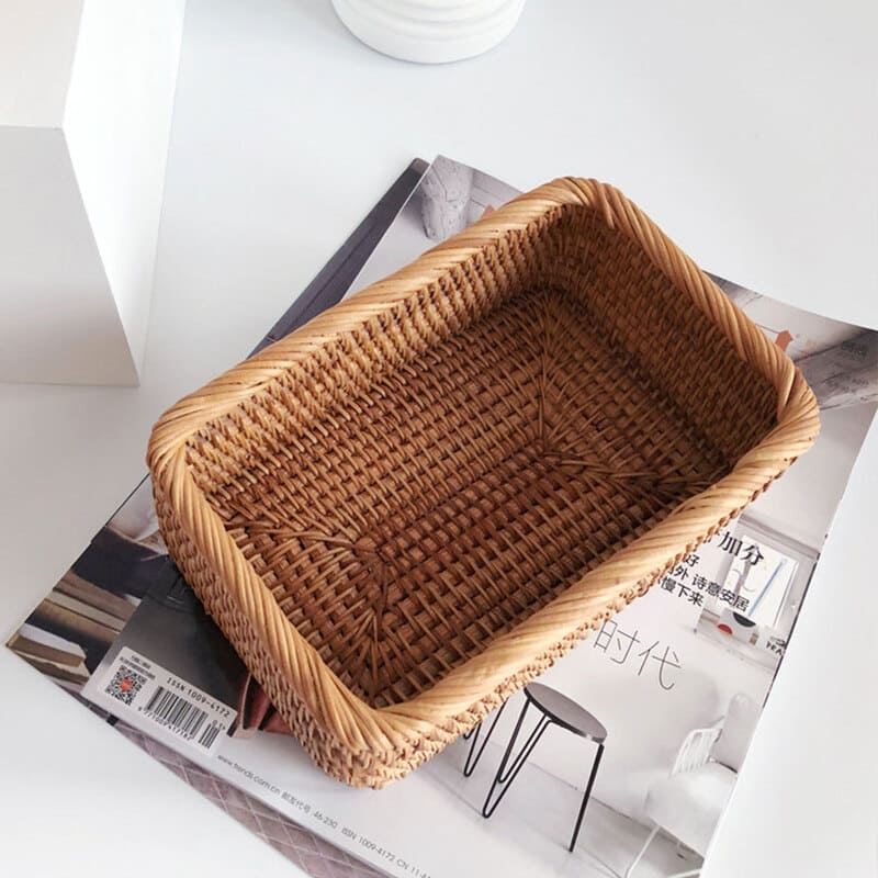 Cesto de Palha Rattan Feito a Mão 3