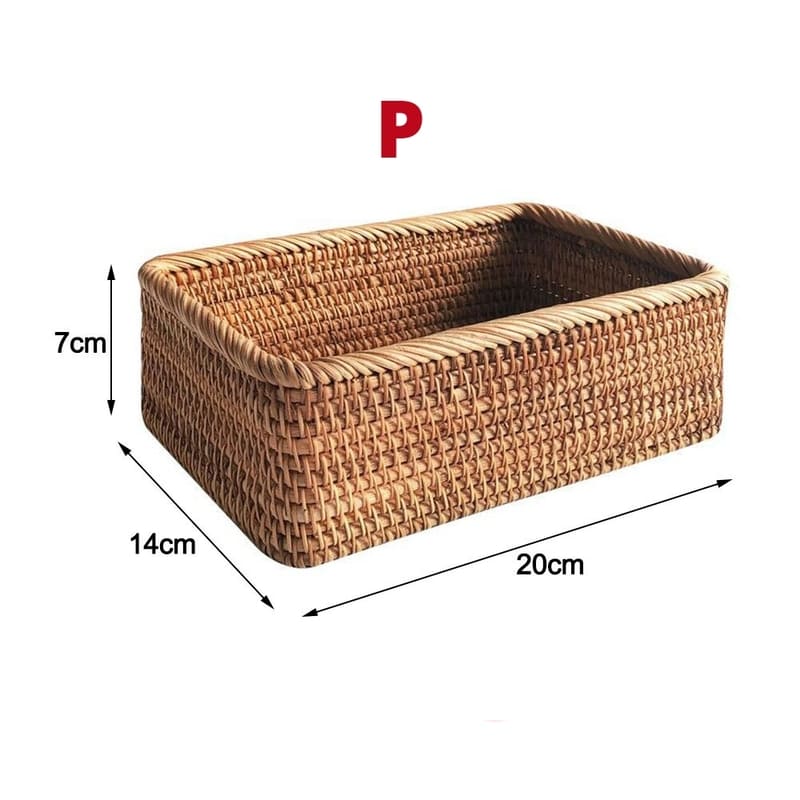 Cesto de Palha Rattan Feito a Mão 11