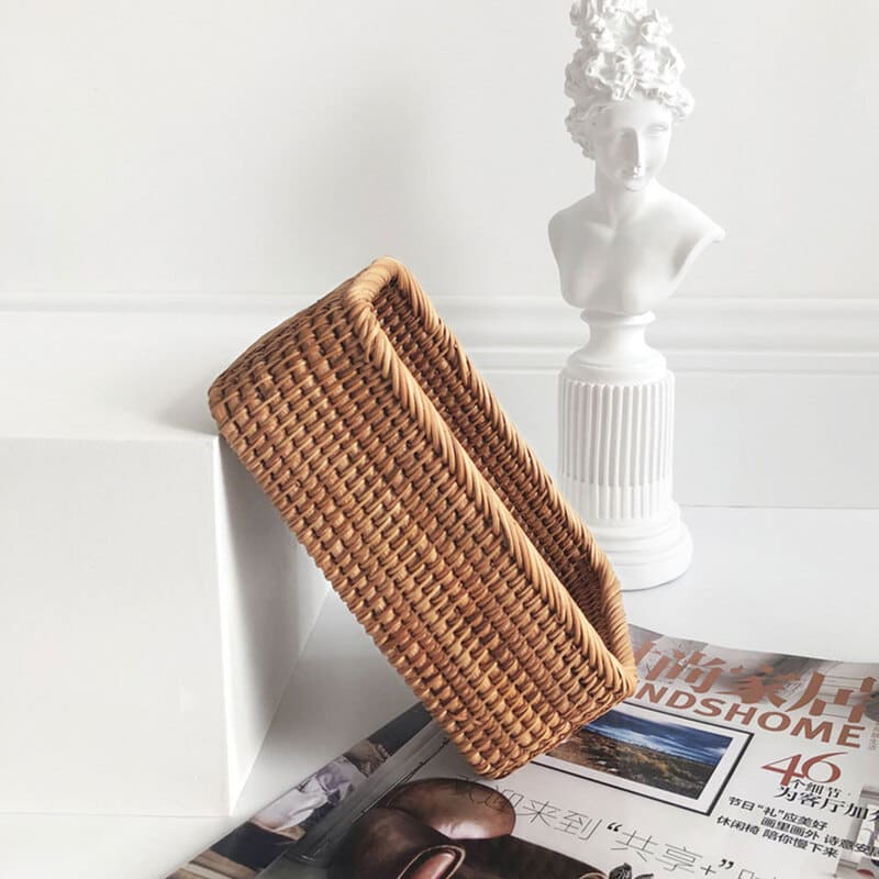 Cesto de Palha Rattan Feito a Mão 10