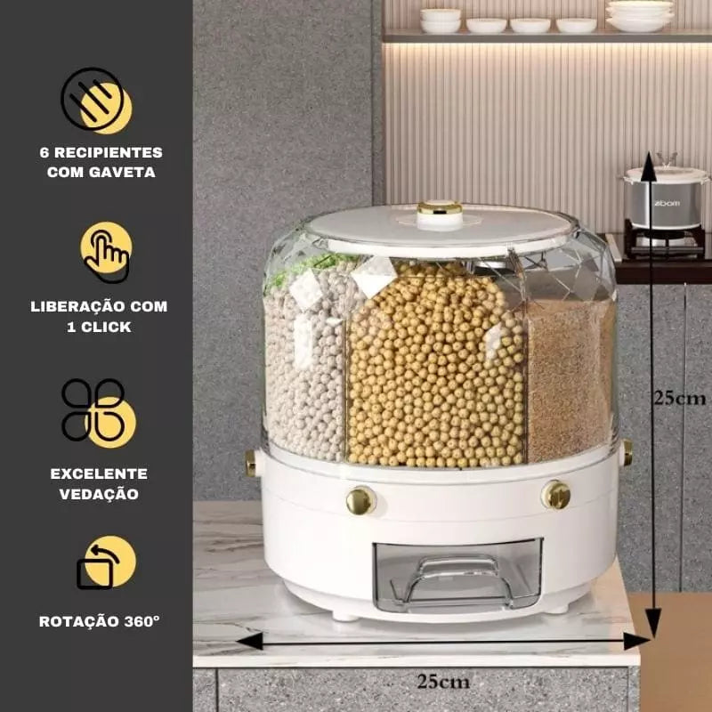 Dispensador Porta Alimentos e Cereais Giratório Polihousi 7