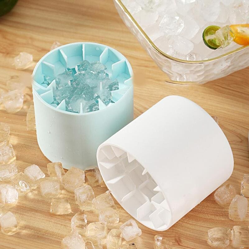 Forma de Gelo de Silicone Redonda com Tampa - Polihousi 3