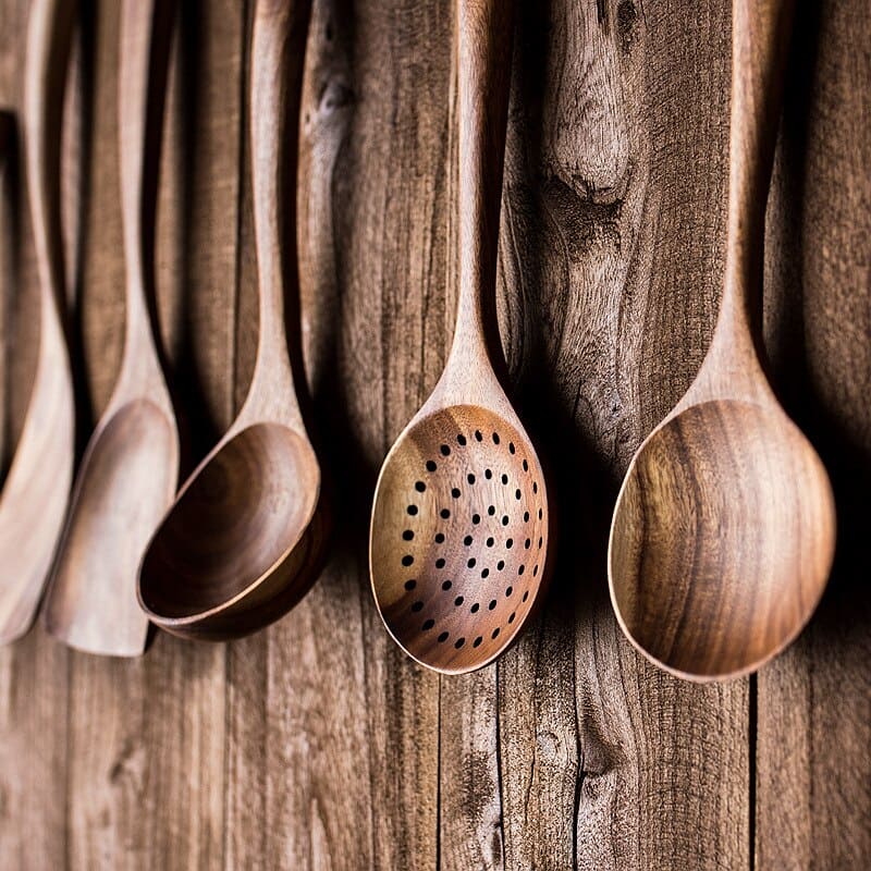 Kit Utensílios de Cozinha 7 Peças de Madeira 15