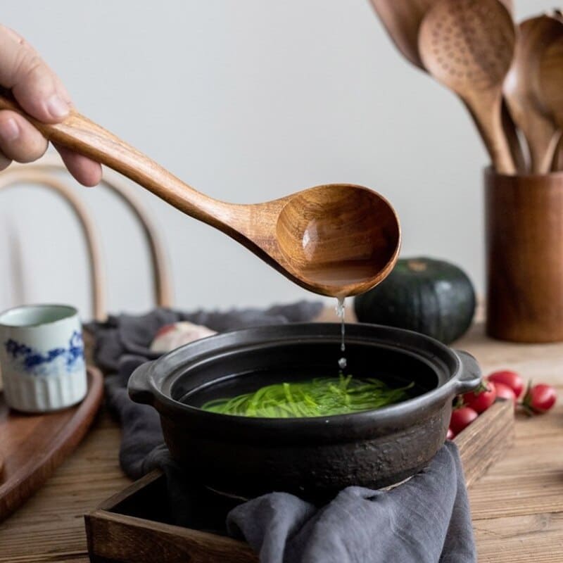 Kit Utensílios de Cozinha 7 Peças de Madeira 19