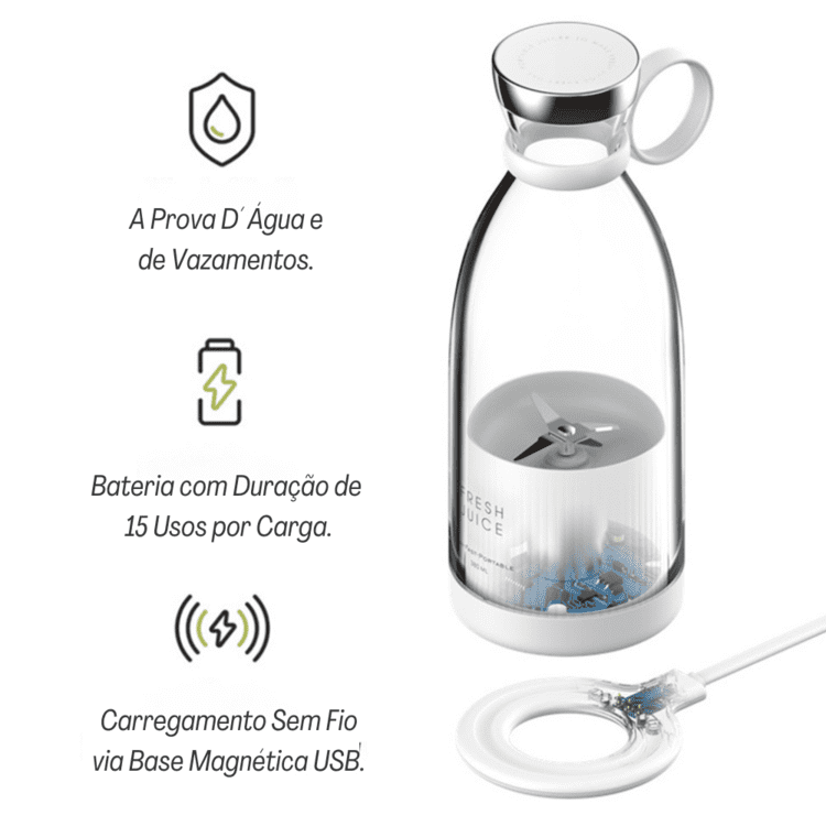 Liquidificador Portátil e Mixer Sem Fio - Polihousi 11
