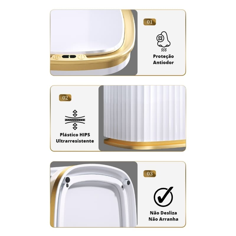 Lixeira para Banheiro e Cozinha Automática com Sensor Inteligente 7