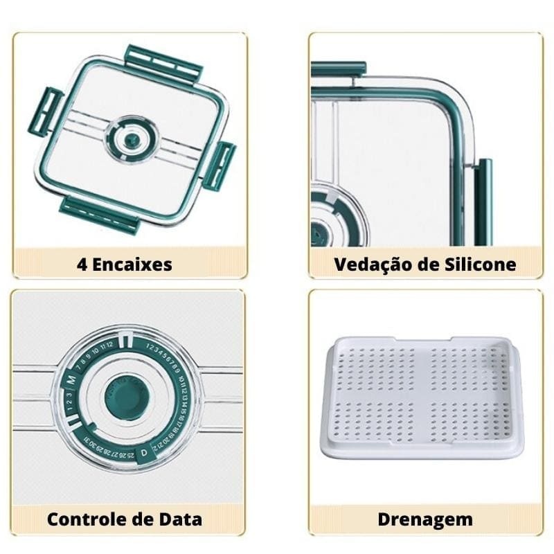 Organizador de Geladeira com Tampa e Marcador de Data 11