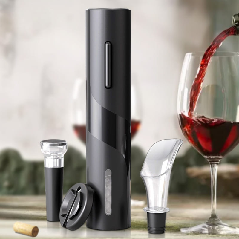 Abridor de Vinho Elétrico Recarregável Kit de Vinho Polihousi 12