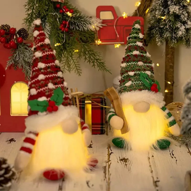 Boneco Gnomo de Natal com LED 30cm Decoração de Natal Polihousi 13