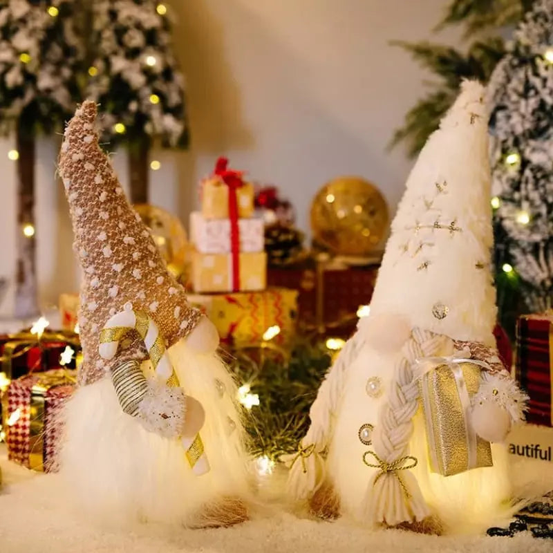 Boneco Gnomo de Natal com LED 30cm Decoração de Natal Polihousi 14