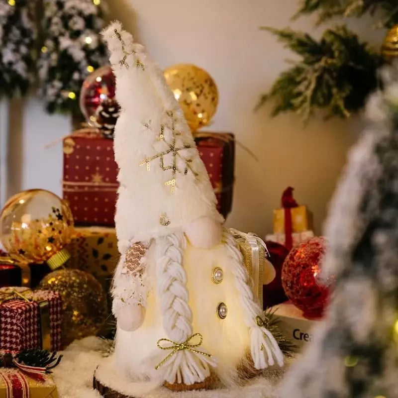 Boneco Gnomo de Natal com LED 30cm Decoração de Natal Polihousi 12
