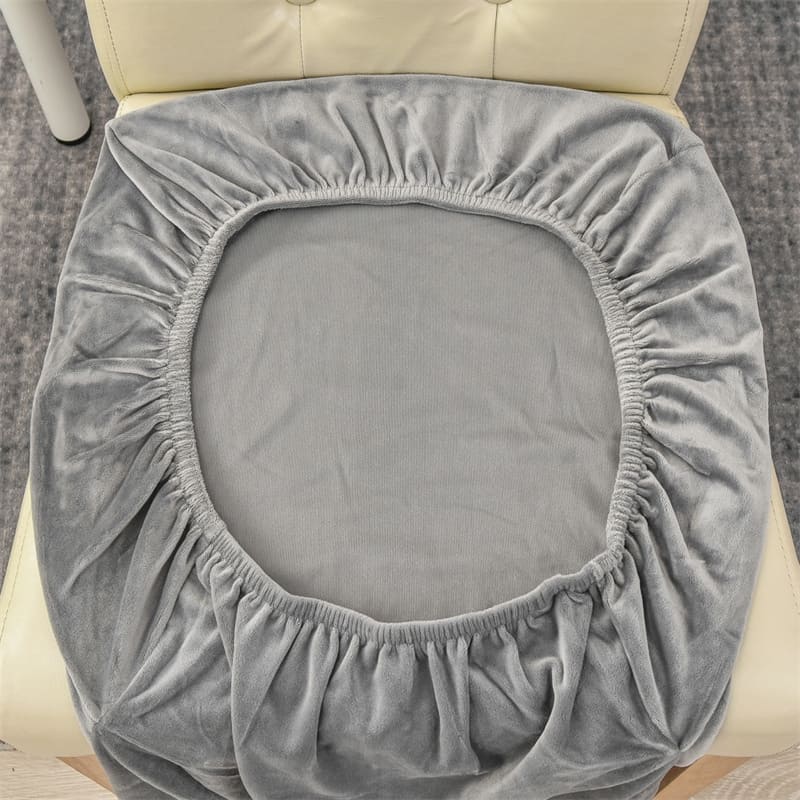 Capa Para Cadeira de Jantar Suede Premium Cinza Claro Polihousi 3