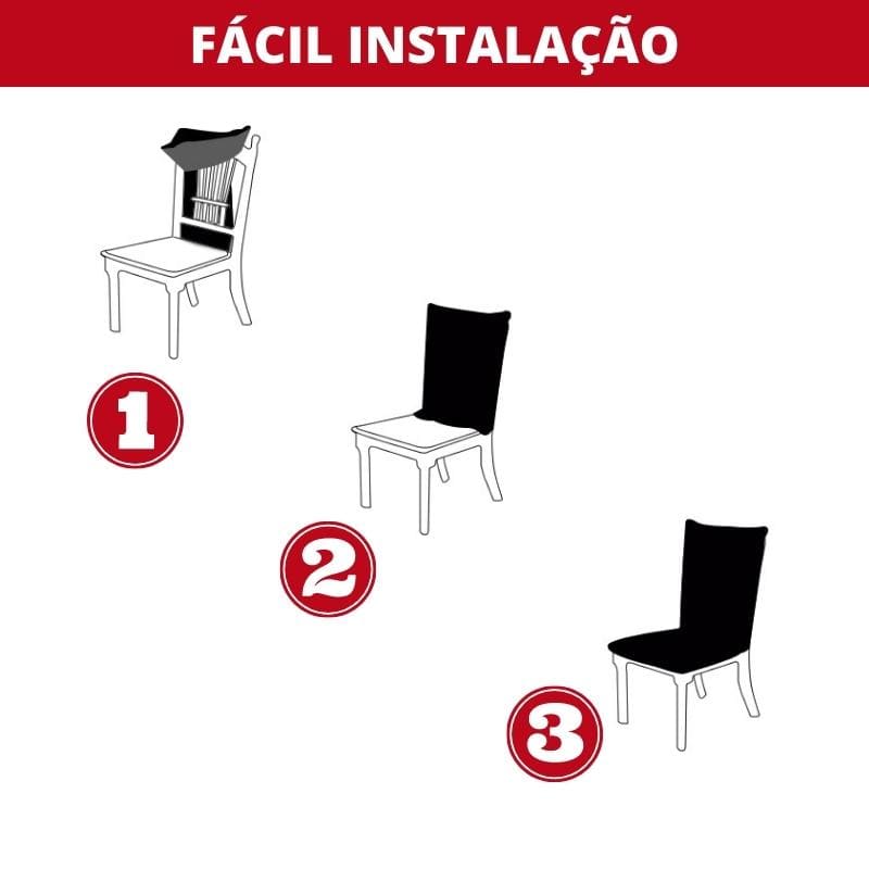 Capa Para Cadeira de Jantar Suede Premium Cinza Escuro Polihousi 4