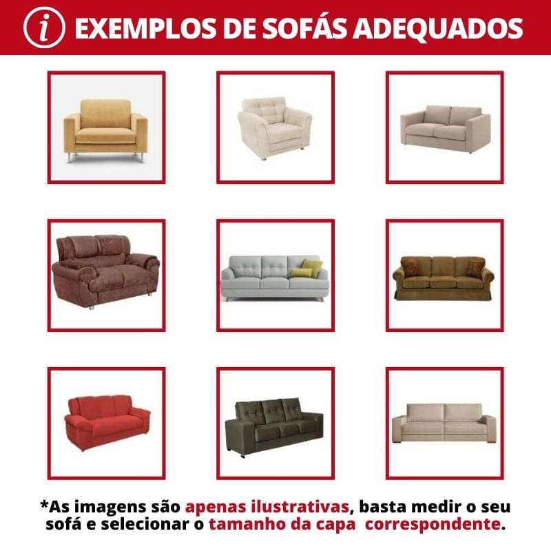 Capa para Sofá Spandex Lisa Bege Polihousi 3