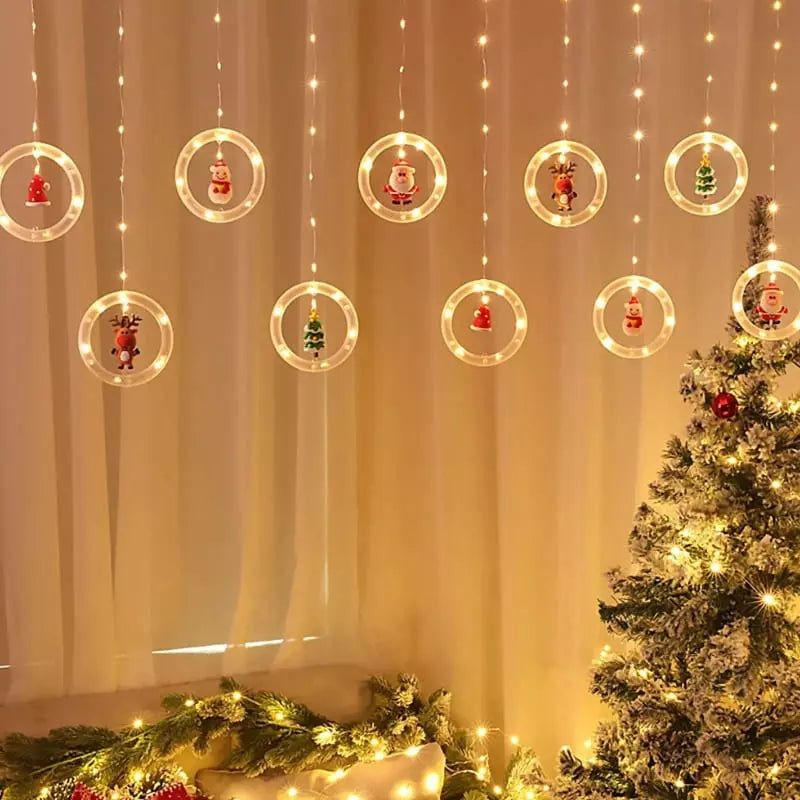 Cortina de Luzes de Led Decoração de Natal Polihousi 5