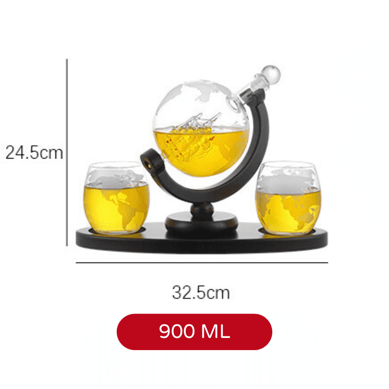 Decanter Whisky Globo Conjunto Recipiente de Vidro Polihousi 14