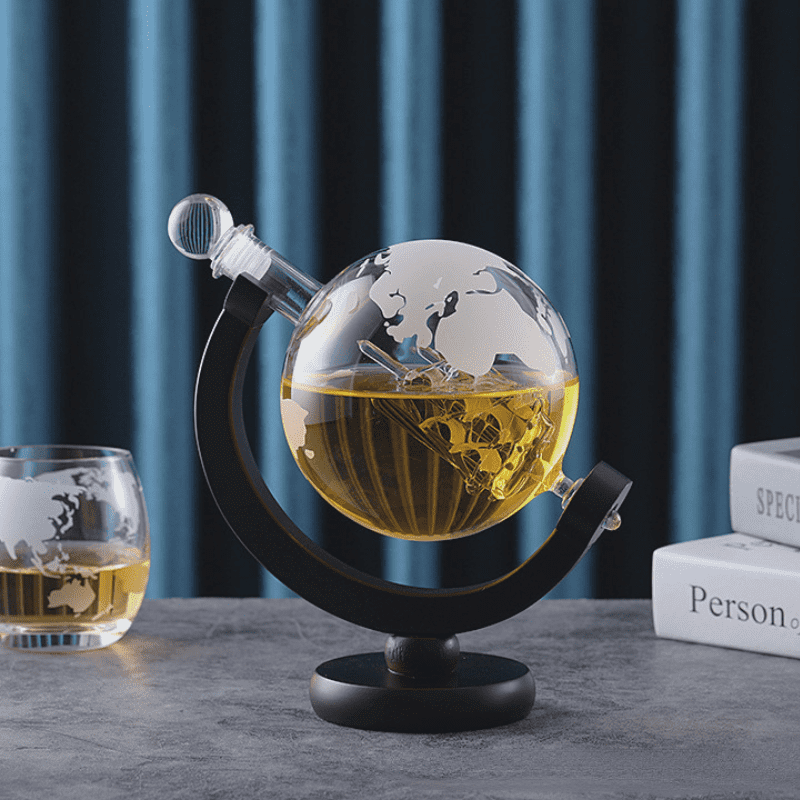 Decanter Whisky Globo Conjunto Recipiente de Vidro Polihousi 9