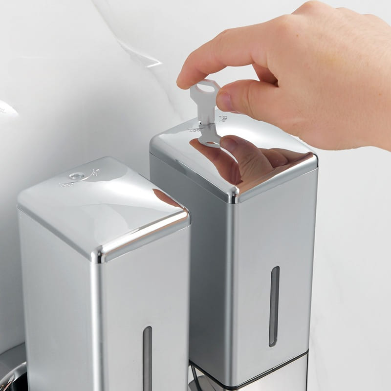 Dispenser de Sabonete Líquido Shampoo Condicionador Quadrado Polihousi 17