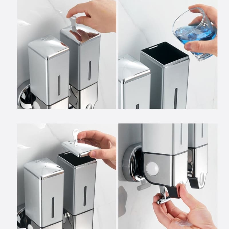 Dispenser de Sabonete Líquido Shampoo Condicionador Quadrado Polihousi 20