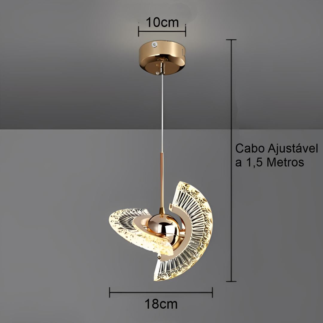 Luminaria Lustre Pendente LED Nordica Luxo 4 em 1 Polihousi 8