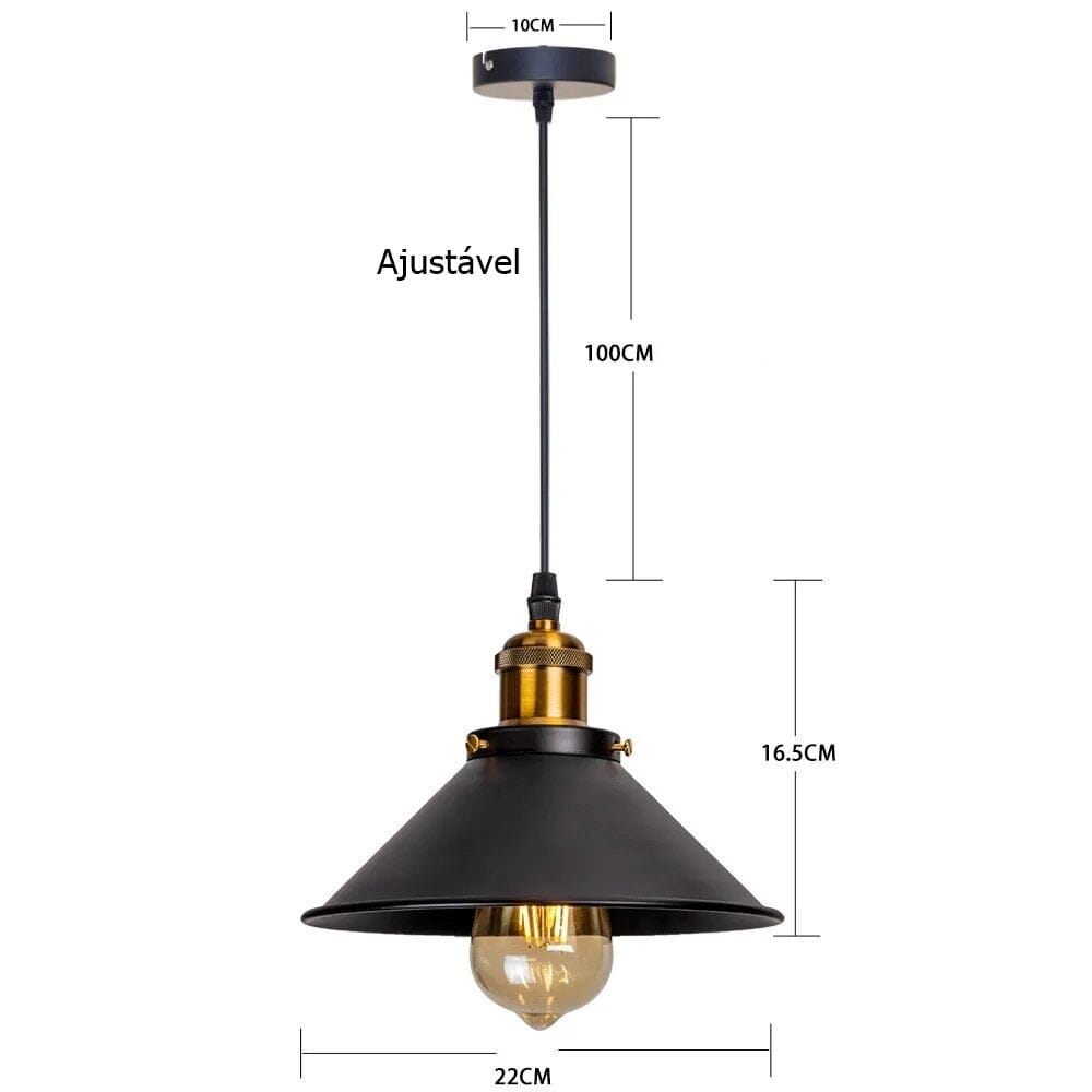 Luminaria Lustre Pendente Vintage Retro Cozinha Balcao Polihousi 9