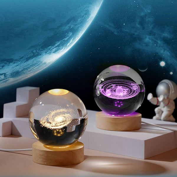 Luminária de Mesa LED Luz Noturna 3D Bola Cristal Polihousi 1