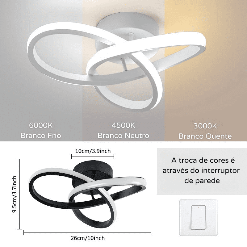 Luminária de Teto LED Design Minimalista Moderno Polihousi 6