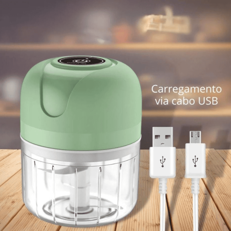 Processador de Alimentos Mini Elétrico USB Portátil Polihousi 11