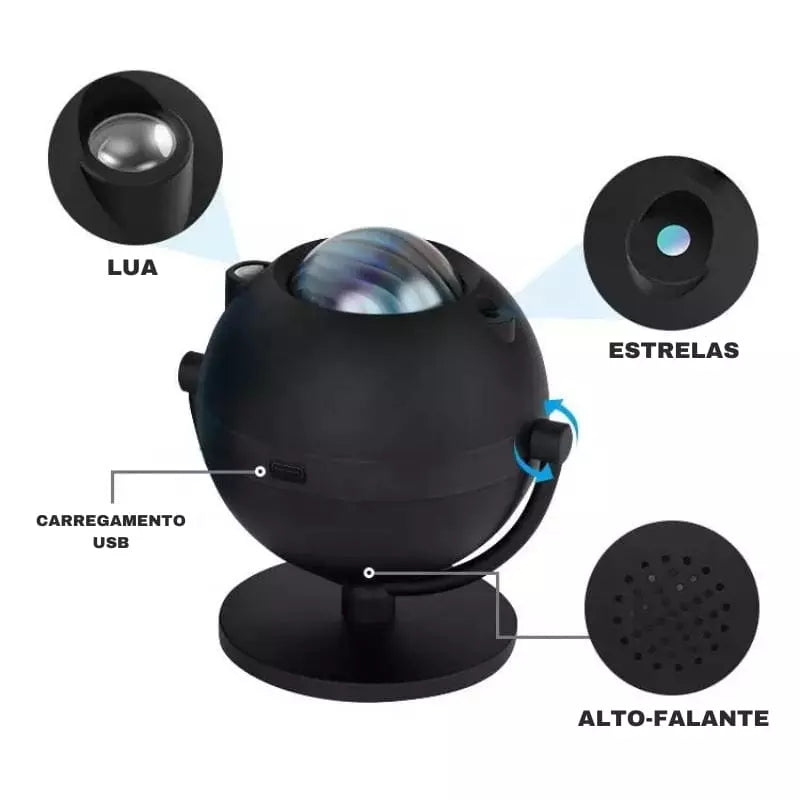 Projetor de Estrela Galáxia LED com Alto-falante Polihousi 4