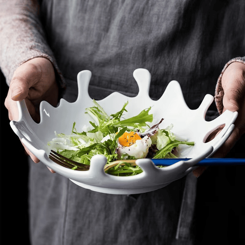 Saladeira Prato de Cerâmica Irregular Mesa Posta Polihousi 2